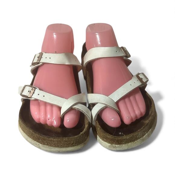 Birkenstock Mayari Birko-Flor Women’s Sz 38 White Strappy Sandals Used US 7.5 - Picture 2 of 7